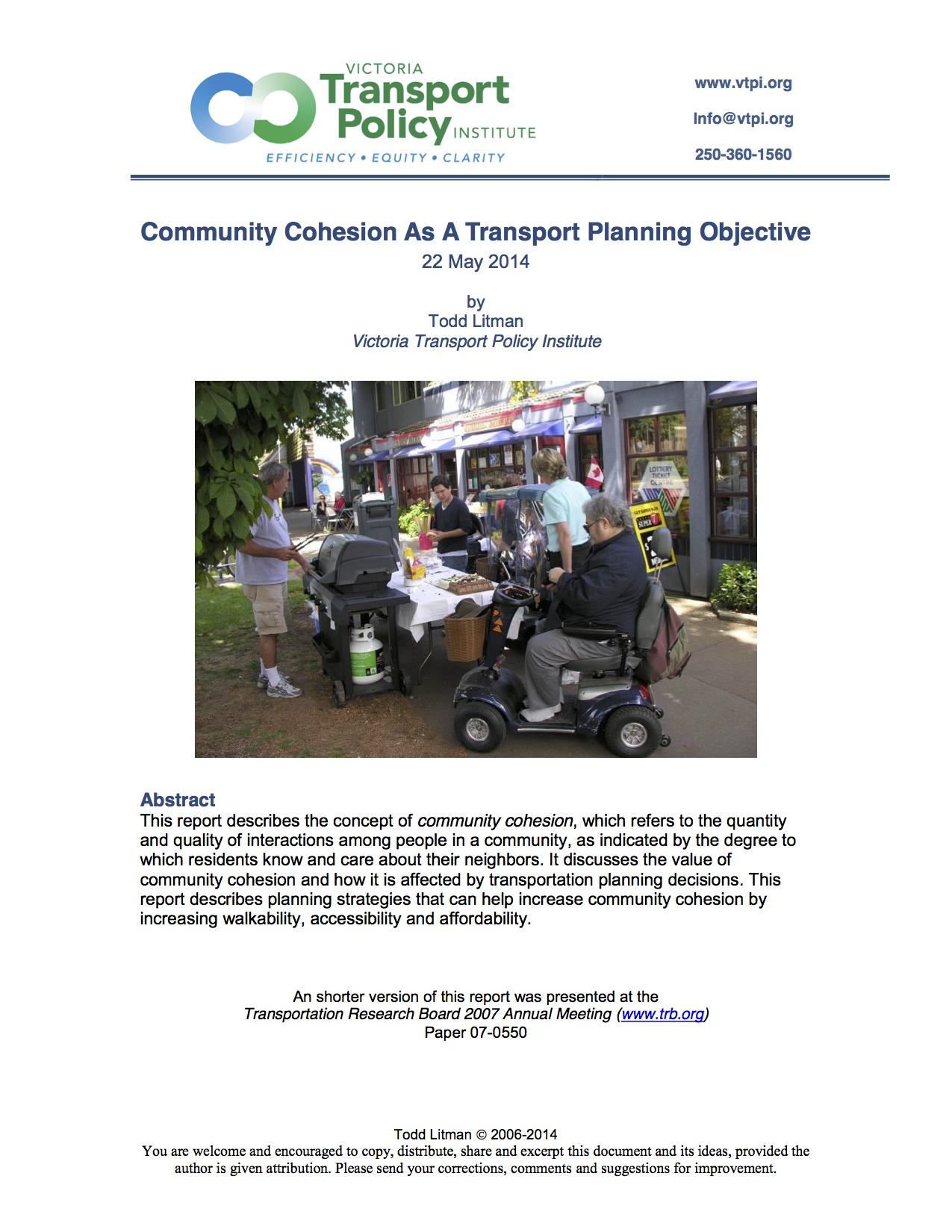 Community Cohesion As A Transport Planning Objective