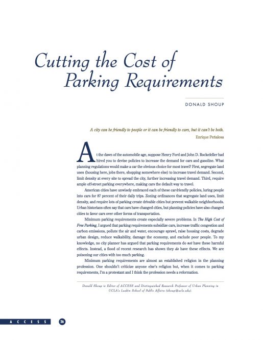 Cutting the Cost of Parking Requirements