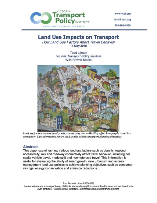 Land Use Impacts on Transport: How Land Use Factors Affect Travel Behavior
