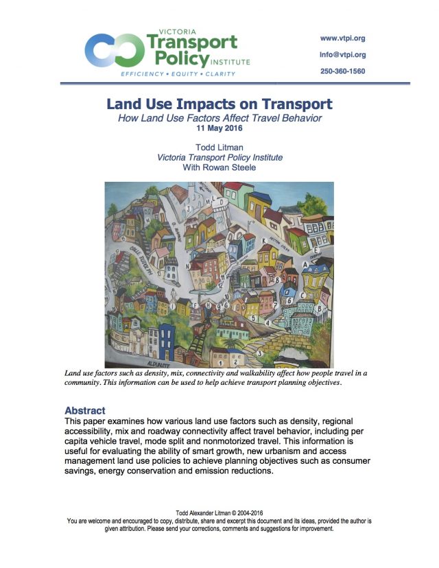 Land Use Impacts on Transport How Land Use Factors Affect Travel